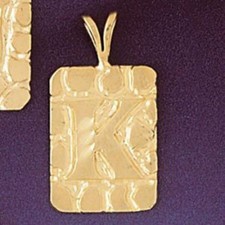 Initial K Charm Pendant 14k Gold 2.8 Grams 