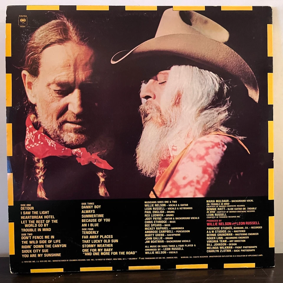 WILLIE NELSON & LEON RUSSELL - One For The Road - 12" Vinyl Record 2xLP - VG Foto 2 de 4