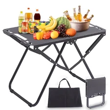 Metal Portable Tactical Camping Table, Foldable Lightweight Small Table with ...