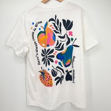 Original Use Botanic Mindset Graphic Tee White Fruit Print Shirt Large NEW