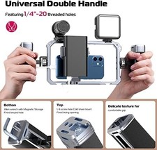  Universal Phone Video Rig Kit with Handles, Aluminum Handheld Stabilizer Phone  — image 4