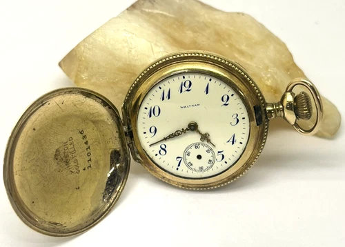 Waltham Seaside Gold Filled Antique Pocket Watch PARTS OR REPAIR
