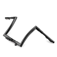 12" High 7" Pullback Black Pre-wired Steel Ape Bar For Harley Road Glide 15-23