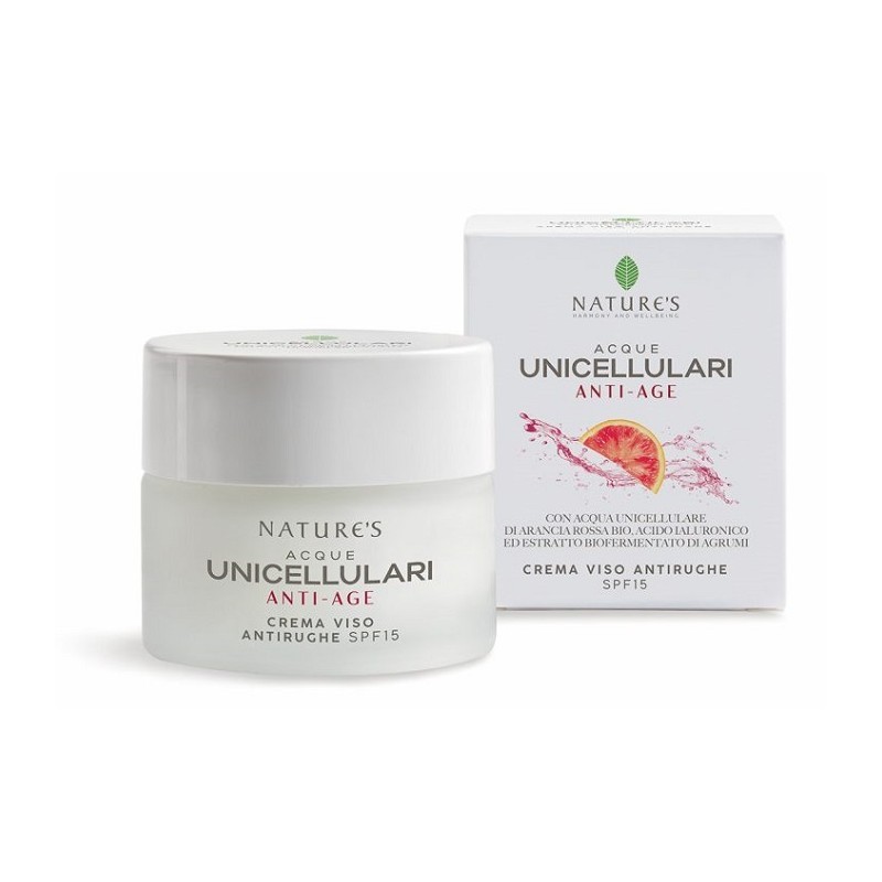 Nature's Acque Unicellulari Crema Viso Antirughe SPF15 50ml - Bio Anti-Age