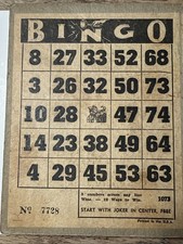 アンティークアメリカンビンゴゲーム Bingo 1930 Year Vintage Manufacture Board & Traditional Games for