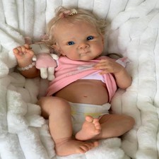 Blonde Lifelike Reborn Baby Dolls Silicone Full Body Girl 18 inch Realistic New
