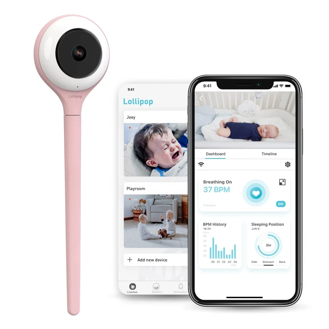 Lollipop Baby Monitor w/True Crying Detection Smart WiFi Nursery Camera Open Box
Opens in a new wind