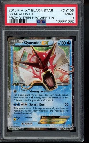 2016 Gyarados EX XY106 XY Holo Triple Power Tin Pokemon PSA 9