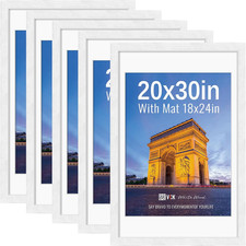 Set of 5 White 20x30 Poster Frames with Wide Border for Home  Office