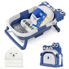 Collapsible Baby Bathtub for Newborn with Thermometer 1 Hooded Towel 1 So...