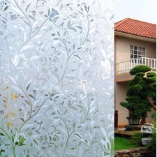 Bloss Window Privacy Film Decorative Stained Glass Window Film, Static Window...