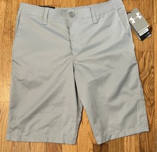 Under Armour Shorts Youth Boys Size 16 Gray Match Play Golf Loose Fit Stretch