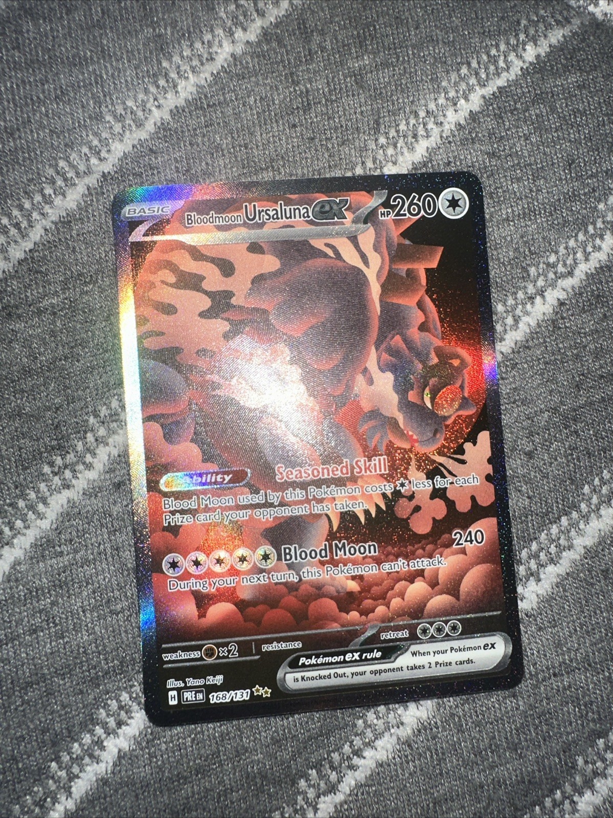 Pokémon Bloodmoon Ursaluna EX  SIR Holo 168/131 SV: Prismatic Evolutions