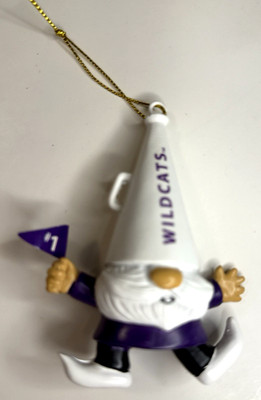 Kansas State Wildcats KSU Gnome Megaphone Hat Ornament NCAA Team Sports America