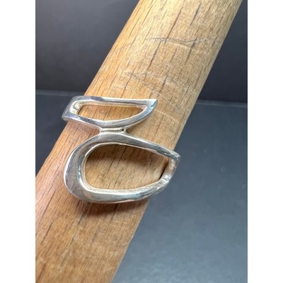 Sterling Silber Ring offene Schleife Modernist Größe 7,5