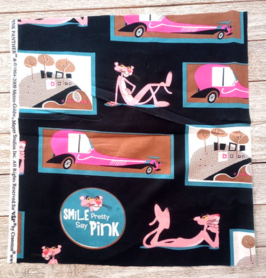 Pink Panther 11'' x 11.5'' Fabric Crafting Sewing Length Piece 