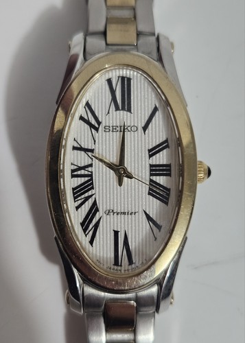 Seiko Premier Two-Tone Oval Women's Watch SXGN64 Sapphire Crystal 1N01-0NY0 - Picture 6 of 12