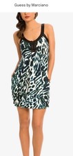 Guess by Marciano Women's Sleeveless Animal Print Dress-Size Medium Lace up