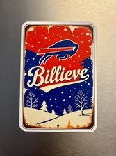 Billieve Buffalo Vintage Snow Sign Buffalo Fan Bills Magnet for Car or Fridge