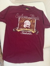 Vintage Southern Illinois Salukis Mascot Spell Out Logo T-shirt TSI Brand Size L