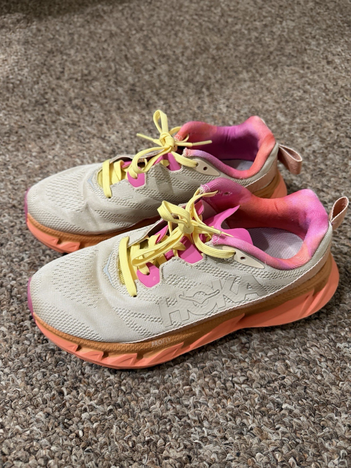 Hoka One One Elevon 2 Shoes Women’s 6.5 Orange Mental Health Running Sneakers