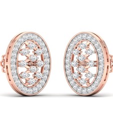 1.64ct Natural Round Diamond 14K Rose Gold Anniversary Wedding Stud Earrings