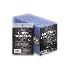 BCW 3 x 4 Standard Topload Card Holder and Standard Card Sleeves - 100 ct