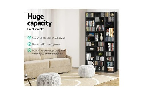 CD DVD Storage Shelf Bluray Media Book Cabinet Rack Unit Bookshelf Cupboard - Picture 20 of 29