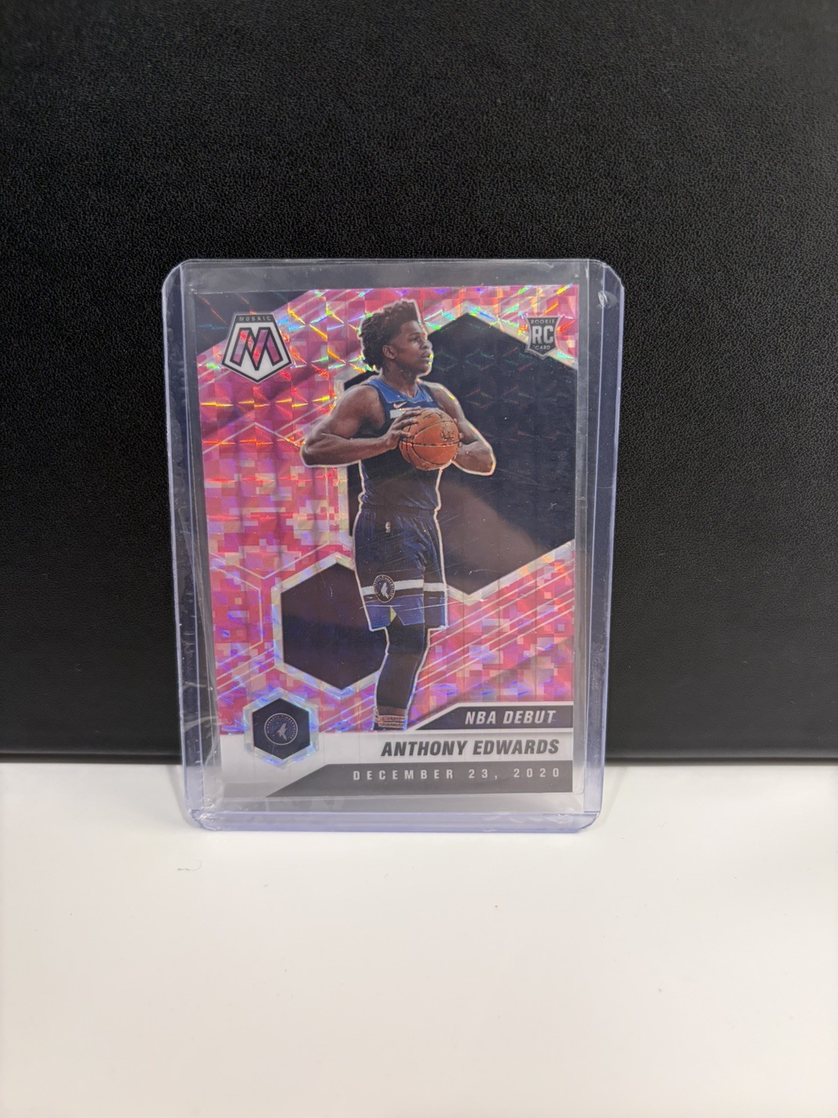 2020-21 Panini Mosaic Anthony Edwards RC Rookie NBA Debut Pink Camo #261