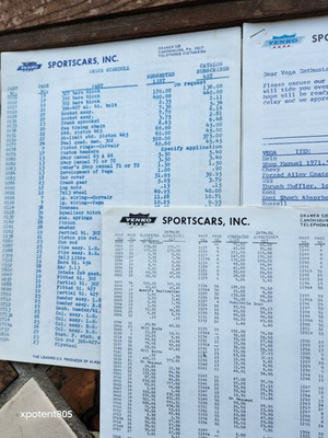 #ad Vtg 1970s Yenko Stinger Parts Price Schedules Guide Chevy Racing Original Rare $124.99