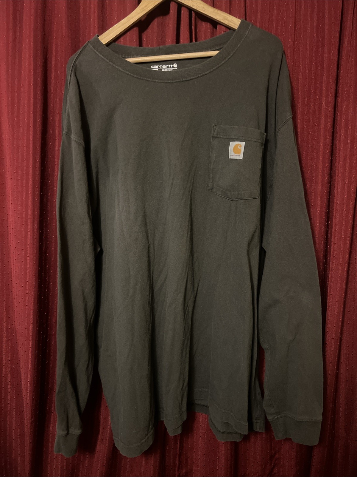 Carhartt Men's Loose Fit Green Long Sleeve Pocket Shirt Size XXL 2XL