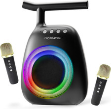 Karaoke Machine for Kids Adults Portable Bluetooth Speaker with 2 Wireless
