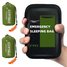 2 Pack Emergency Sleeping Bags Thermal Blanket Waterproof Outdoor Survival Bag "