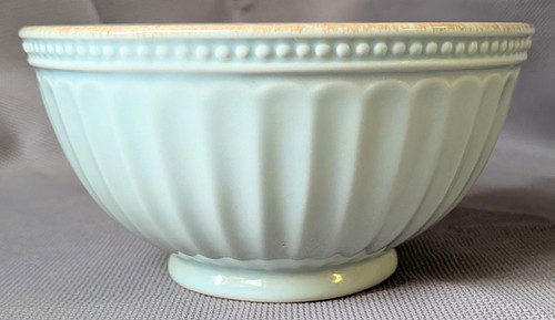 LENOX French Perle Groove Ice Blue Soup Cereal Bowl 3x6"