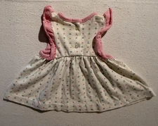 Vintage Health-tex Baby Dress 9 Months Made in USA Pink Trim Floral Sleeveless