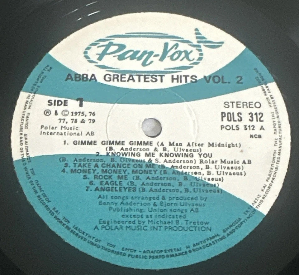 ABBA - Greatest Hits Vol. 2 Vinyl Lp Record Greek Issue EX / VG+ - Image 4 of 4