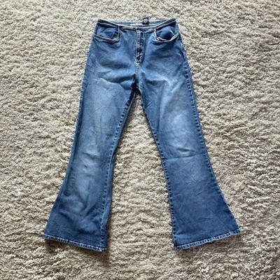 Vintage Y2K Limited Too Flare Jeans Size 16 Regular Blue Denim Bell Bottom Stret