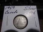 Canada 1959 -  10 Cent Dime Canadian Coin - 80% Silver - ASW 0.06 Oz