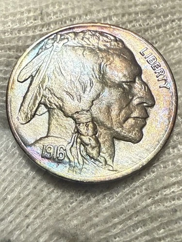 1916 Buffalo Nickel, Gem BU++ High Grade Toned Nice Color WOW*