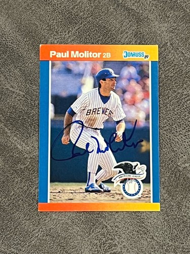 1989 Donruss Paul Molitor All-Star #3 Brewers HOF AUTO Signed Autograph!