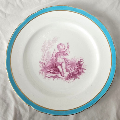 MINTON CHERUBPLATTE (B), UM 1880, WOHL ENTWORFEN VON ANTONIN BOULLEMIER
