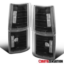 Fit 1994-1998 Gmc Ck 1500 Sierra Yukon Black Corner Lights Parking Signal Lamps