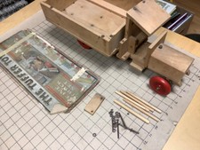 Vintage Original Wooden 5 TRUCK Set BUILDING TOY SET -- The Tuffer Toy