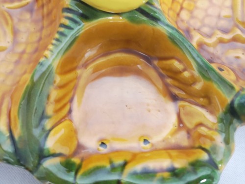 VALLAURIS Superbe et imposant plat de service à poisson en trompe l'œil citron - Picture 3 of 8