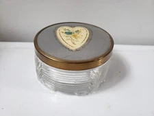 Vintage Glass Covered Vanity Dish USA 