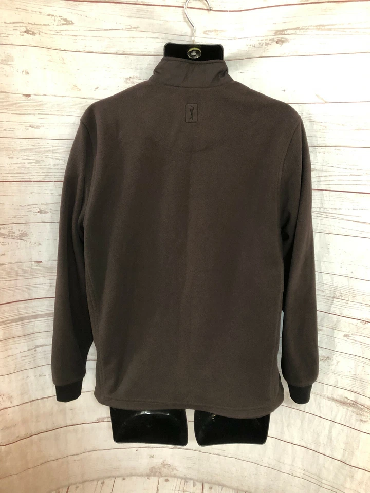 Jaqueta masculina PGA Tour de lã preta com zíper completo uso ativo tamanho P - Imagem 2 de 4