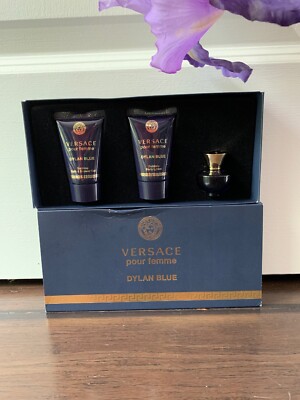 NEWVERSACE pour femme dylan blue bath shower gel lotion EDP mini splash 3PC SET.