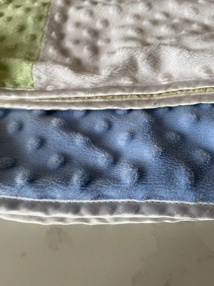 Cobertor de bebê Just Born meninas rosa branco patchwork pontos minky Sherpa 42x30 polegadas - Imagem 4 de 4