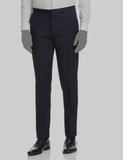  228 Hugo Boss Men's Blue Hartley Slim-Fit Wool Trousers Dress Pants 36W 31L