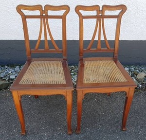 2 St. antiker Korbgeflecht Stuhl - Jugendstil - zur ...